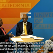 Screenshot of the February 2025 CUCSA Town Hall with UC President Michael Drake